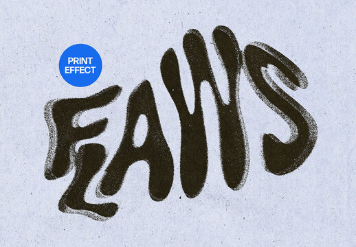 Mess Printed Text & Logo Effect Mockup