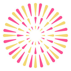 Obraz premium Abstract Firework: A vibrant, graphic illustration of a burst of energy and excitement, using bright colors and radial symmetry to create a dynamic and visually captivating effect.