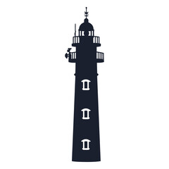 Guiding Light Beacon: A striking silhouette of a lighthouse stands tall, casting its steadfast presence against the boundless horizon, symbolizing guidance and security.