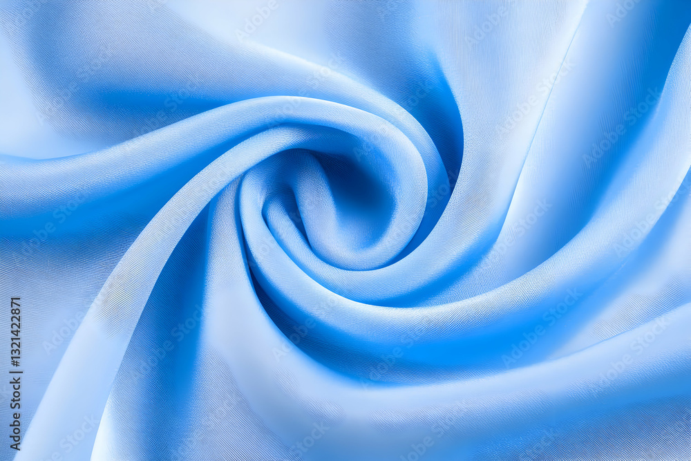 Aufkleber soft light blue fabric swirls in a captivating pattern texture and folds create visual interest