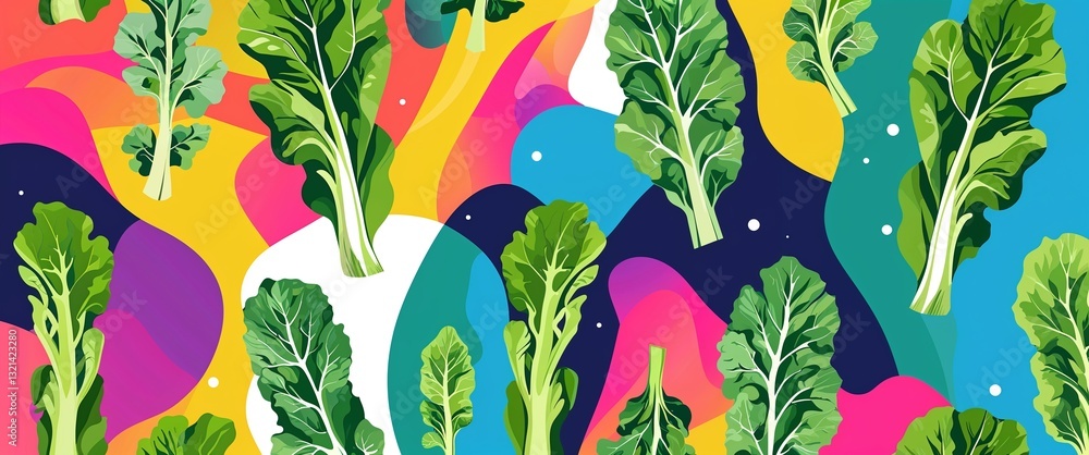 Poster chard pattern on colorful plain background digital abstract art work illustration design