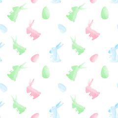 Vector Easter pattern in watercolor style. Modern posters for party, holiday, advertising, branding, cover, postcard, sale.