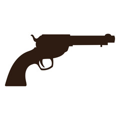 Silhouette of Antique Gun: A stylized silhouette of a classic antique firearm against a solid background, suggesting the essence of historic weaponry and the allure of the Wild West.