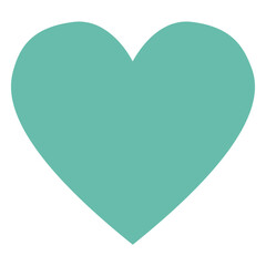 Simple Teal Heart Icon: A minimalistic teal heart icon, perfectly illustrating love and affection. Simple, bold design for any context.