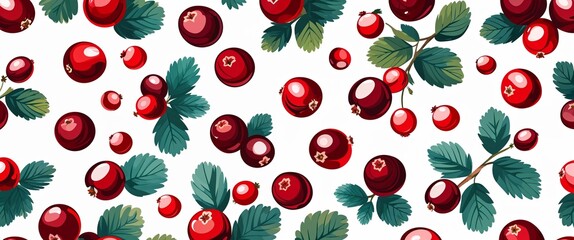 cranberry pattern on white plain background digital abstract art work illustration design