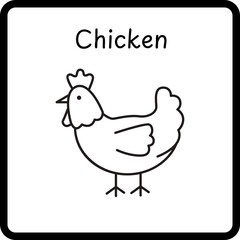 Animals Coloring E Book for Kid - chicken (2)