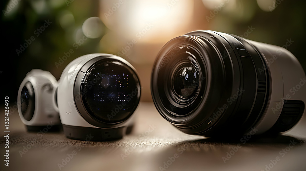 Poster close up image showing different types of camera lenses
