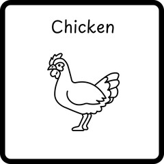 Animals Coloring E Book for Kid - chicken