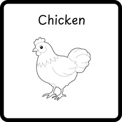 Animals Coloring E Book for Kid - chicken (2)