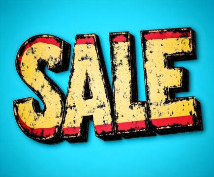 SALE as text for advertising or as a graphic element. 3d rendering