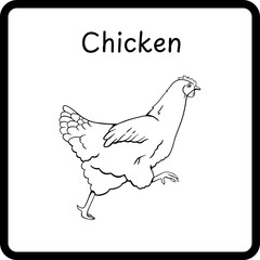Animals Coloring E Book for Kid - chicken