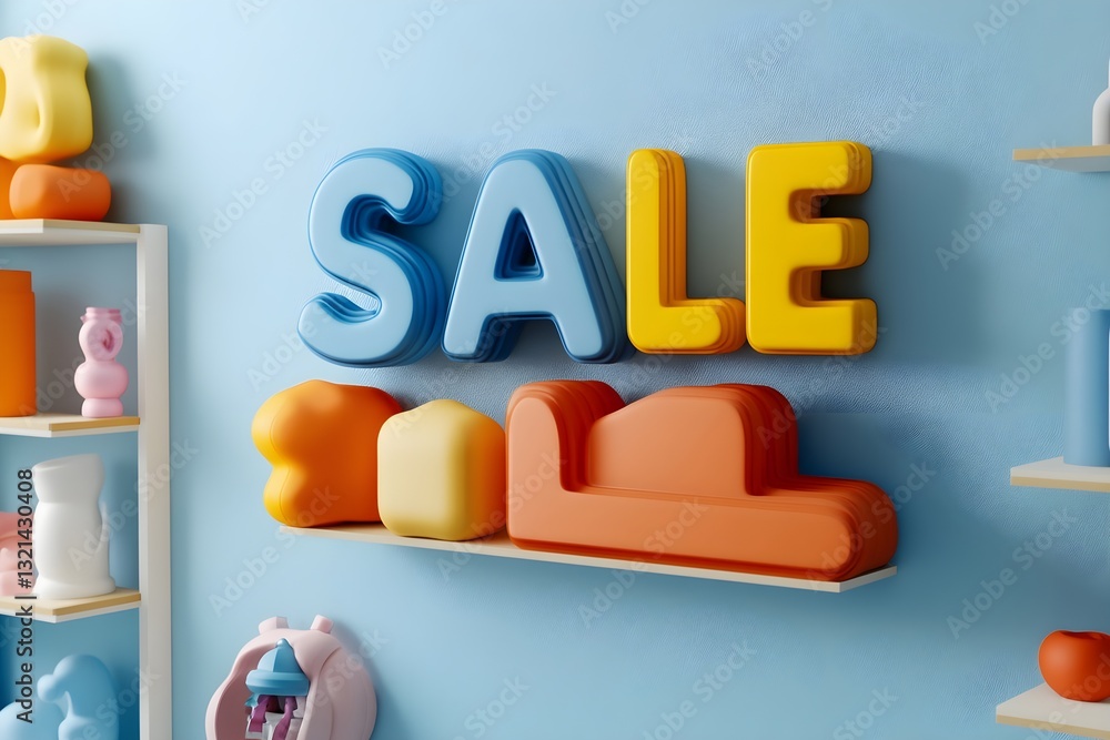 Fototapete sale as text for advertising or as a graphic element. 3d rendering