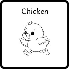 Animals Coloring E Book for Kid - chicken