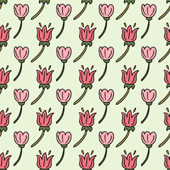 Pretty flowers. Seamless vector pattern for fabric design, wrapping paper, wallpapers. 