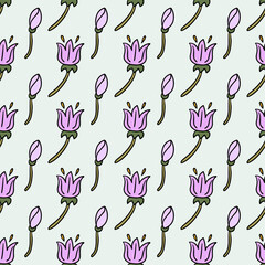 Pretty flowers. Seamless vector pattern for fabric design, wrapping paper, wallpapers. 