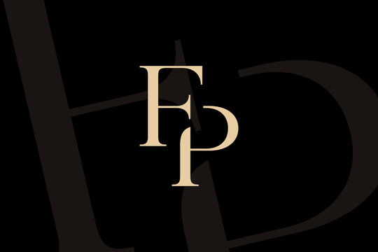 FP or PF letter logo icon design. Classic style luxury initials monogram.