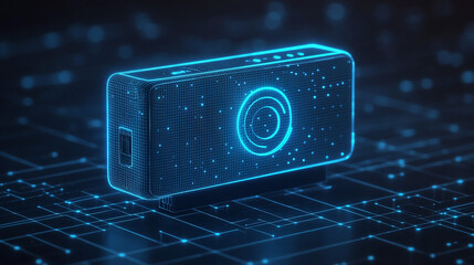 Futuristic Wireframe Illustration of a Adapter