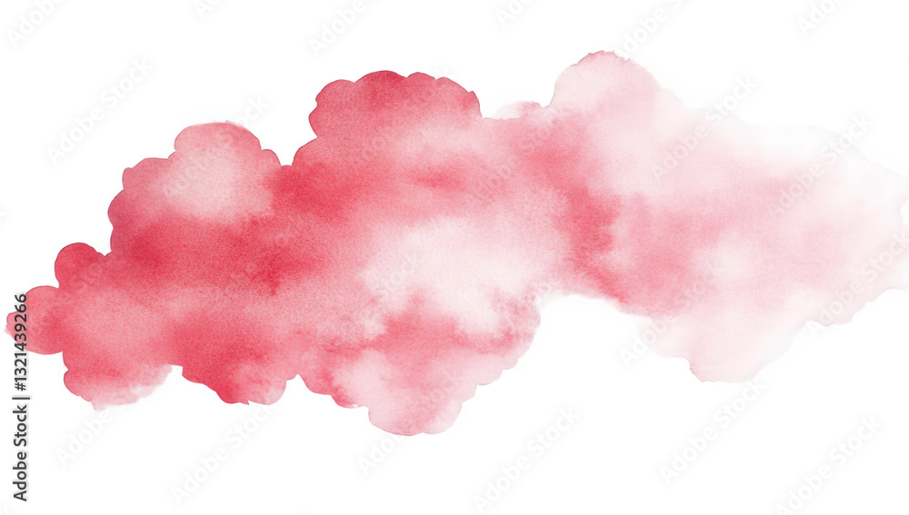 Poster soft watercolor-style cloud in shades of red and pink creating a gentle artistic effect suitable for