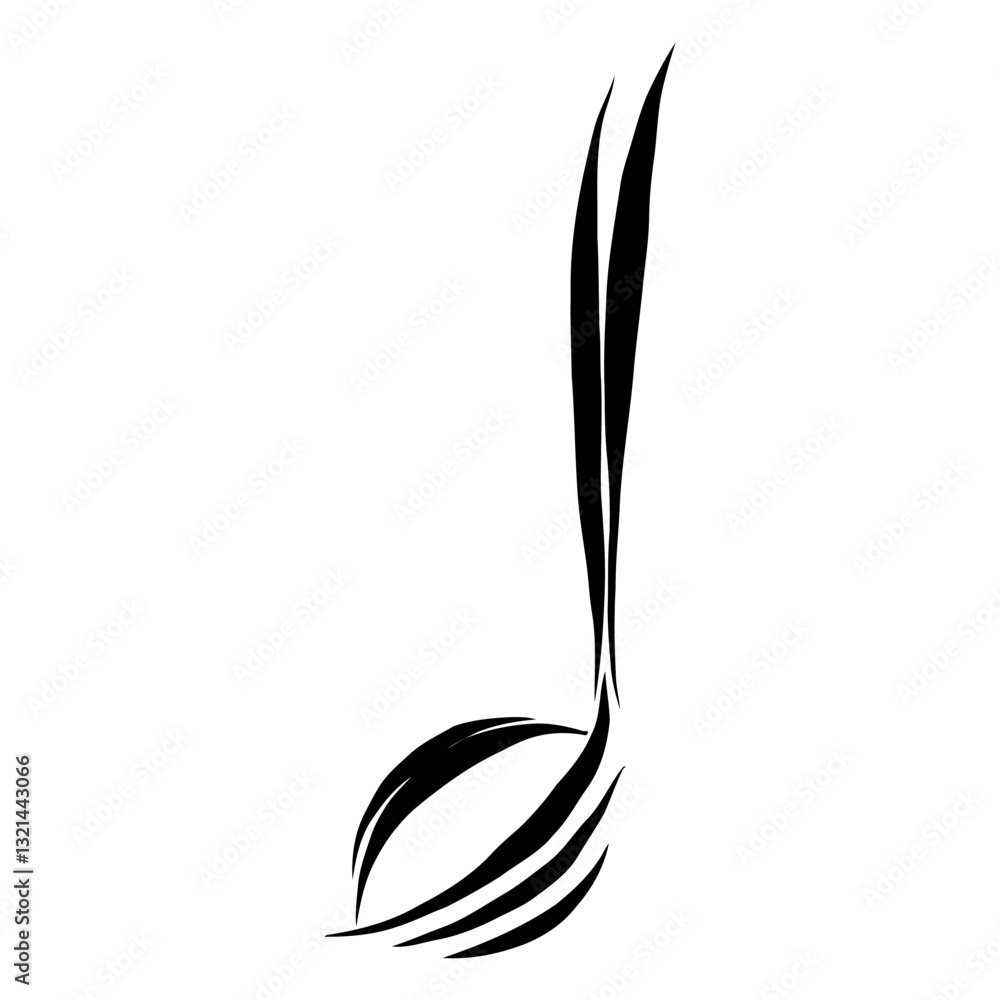 Fototapete minimalist music note: a striking, minimalist design of a music note, rendered in bold strokes that 
