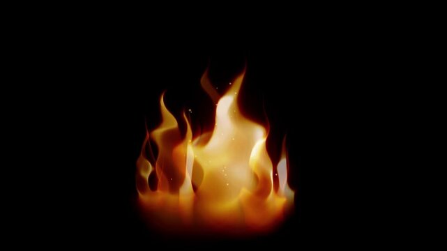 Blazing fire flames for fireplace, bonfires and camfire; ambient video material
