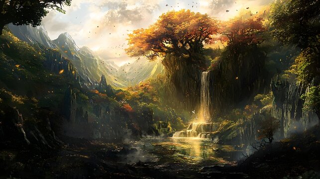 45. A hidden valley where creatures of myth and legend coexist in harmony