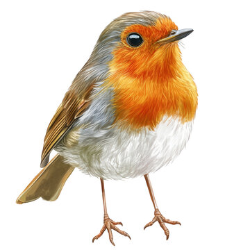 detailed illustration of a small bird showcasing its vibrant orange and gray plumage round body and expressive eyes it highlights the beauty of wildlife and nature