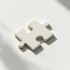 Obraz premium Single 3D Puzzle Piece Resting on White Surface with Shadows