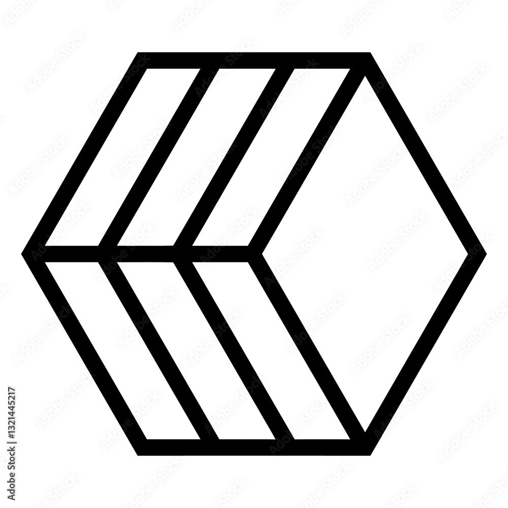 Poster geometric abstraction: a modern graphic design presents a striking hexagon. striking modern graphic 