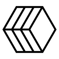 Geometric Abstraction: A modern graphic design presents a striking hexagon. Striking modern graphic design with a clean design, this image features a solid black hexagon.