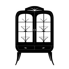 Art Deco Display cabinet, vectorized furniture, furniture piece