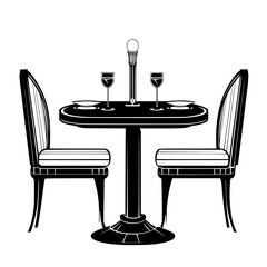 Art Deco Dining table, vectorized furniture, furniture piece