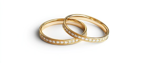 Elegant gold wedding bands with diamond accents