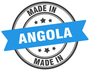 Made in Angola round sign. Made in Angola stamp.