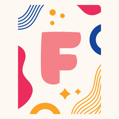 Fototapeta premium Letter F Abstract Design: Playful and vibrant 