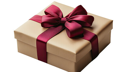 Obraz premium Wrapped with Love: A perfectly wrapped gift box, adorned with a luxurious red ribbon and bow. a symbol of giving, celebration, and special occasions.