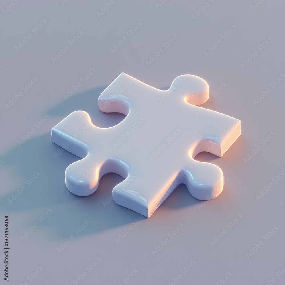Poster digital 3d puzzle piece on transparent background for design use