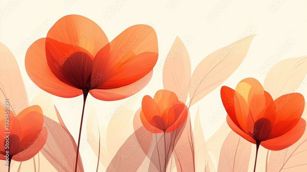 Aufkleber soft peach and ivory floral background with delicate gradient patterns for elegant design projects