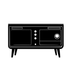 Obraz premium Retro TV stand, vectorized furniture, furniture piece