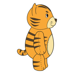 Adorable Tiger Plush Toy: This adorable tiger plush toy stands proudly, ready to bring a smile to anyone's face.