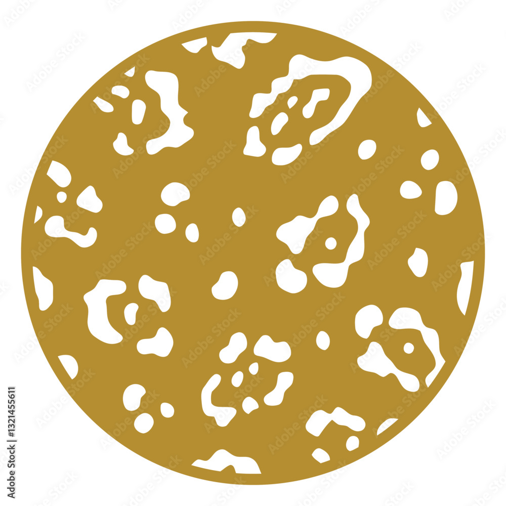Poster golden abstract texture: a circular abstract design featuring a gold background with irregular white