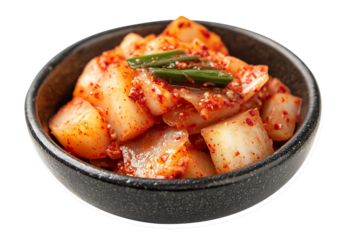 traditional Korean sliced cubed radish kimchi
