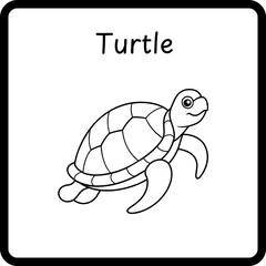 Animals Coloring E Book for Kid - turtle