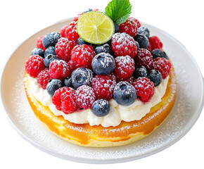 Chocolate Cake With Whipped Cream And Fruits