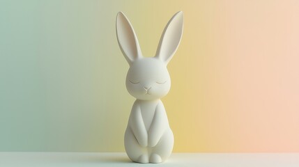 Obraz premium Contemporary Easter Bunny Figurine in Smooth Molded Design