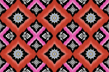 Ethnic Figure aztec embroidery style.Geometric ikat oriental traditional art pattern.Design for ethnic background,wallpaper,fashion,clothing,wrapping,fabric,element,sarong,graphic,vector illustration.