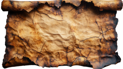 Ancient Scroll: A weathered and aged scroll, bearing the marks of time and history, lies open with hints of untold stories and secrets waiting to be discovered. 