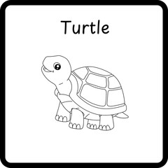 Animals Coloring E Book for Kid - turtle