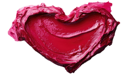 Bold Strokes of Love: A vibrant, textured heart crafted from rich, crimson paint, radiating passion and warmth in a unique and artistic display.