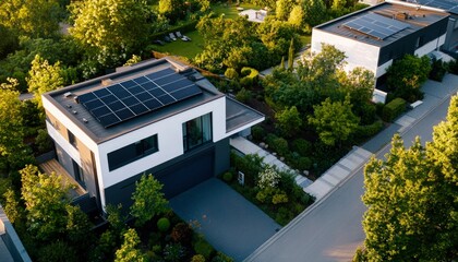 Modern homes with solar panels