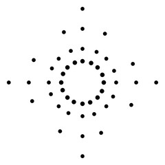 Abstract dots concentric circles: A minimalist graphic presents a collection of small dots, elegantly arranged in concentric circles, which evokes a sense of simplicity and intricate design.